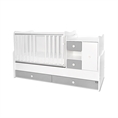 Bed MiniMAX NEW white+stone grey /removed front panels/